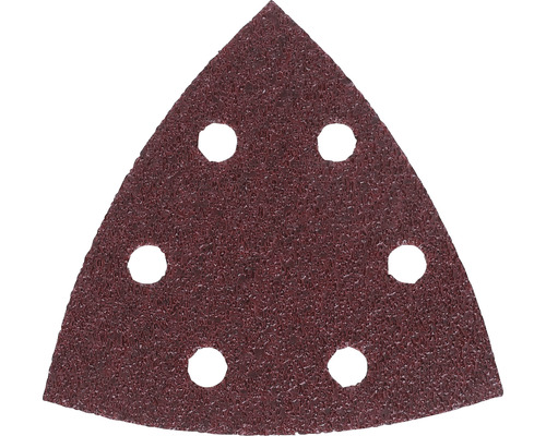 Feuille abrasive pour ponceuse triangulaire delta Bosch F460 Best for Wood and Paint, 93x93x93 mm, grain 80, 6 trous, 50 pces