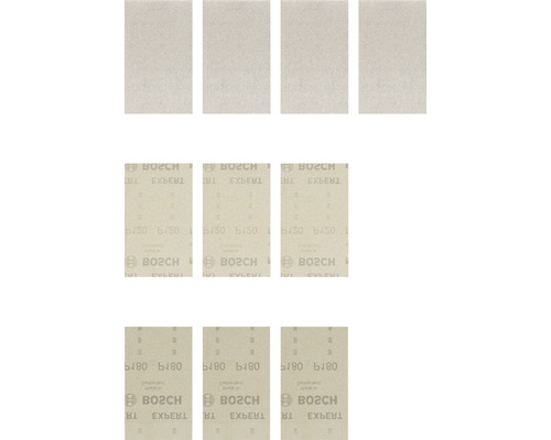Schleifblatt für Schwingschleifer Bosch, 80x133 mm, Korn 80/120/180, Ungelocht, 10 Stück
