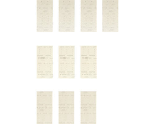 Schleifblatt für Schwingschleifer Bosch, 93x186 mm, Korn 80/120/180, Ungelocht, 10 Stück