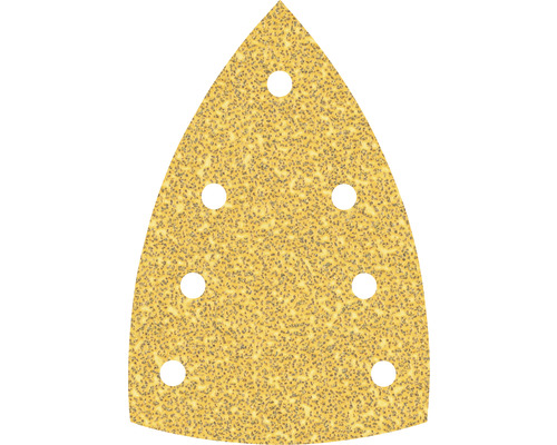 Feuille abrasive pour ponceuse triangulaire delta Bosch, 100x150 mm, grain 40, perforée, 50 pièces
