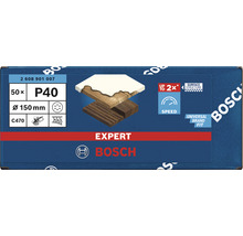Feuille abrasive pour ponceuse excentrique Bosch, Ø150 mm grain 40, 6 trous, 50 pièces-thumb-1
