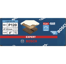 Feuille abrasive pour ponceuse excentrique Bosch, Ø125 mm grain 120, 8 trous, 50 pièces-thumb-1