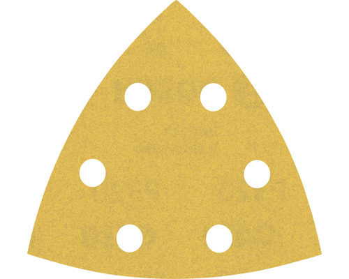 Feuille abrasive pour ponceuse triangulaire delta Bosch, 93x93x93 mm, grain 320, 6 trous, 50 pces