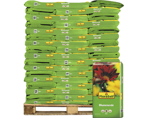 Terreau pour fleurs FloraSelf (48 sacs x 50 litres = 2,4 m³) 1 palette