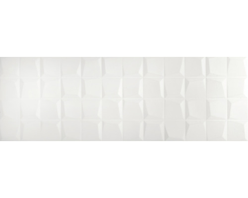 Carrelage mural blanc avec motif géométrique en trois dimensions