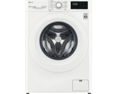 Weiße LG Waschmaschine mit 9 kg Fassungsvermögen