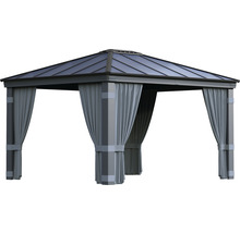 Pavillon avec rideaux pour le jardin