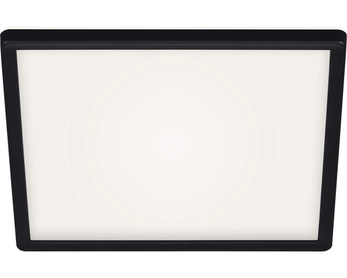 Plafonnier LED métal/plastique 18W 2400 lm 4000 K blanc neutre rétroéclairage hxLxp 28x293x293 mm Slim carré noir