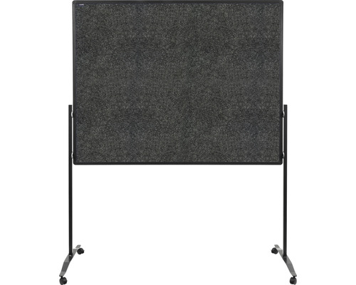 Mobile, graue Pinnwand mit Rollen