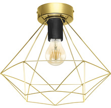 Plafonnier 1 ampoule hxØ 27,5x32,5 cm Tarbes laiton/brossé