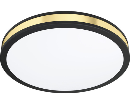 Plafonnier rond noir avec accent doré