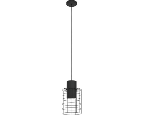 Suspension acier 1 ampoule HxØ 1100x200 mm Milligan noir cylindre extérieur noir intérieur blanc