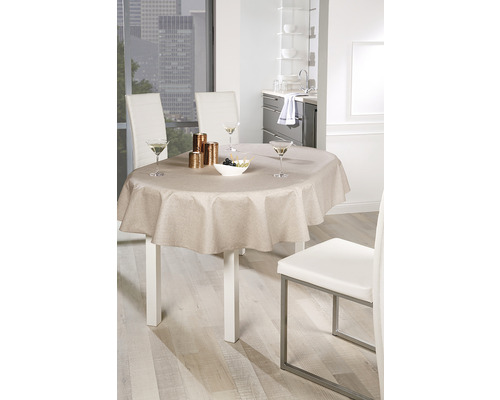 Tischdecke Oslo sand oval 140x190 cm