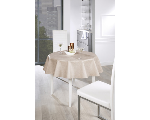 Tischdecke Oslo beige oval 140x190 cm