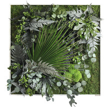 Pflanzenbild Dschungeldesign Rahmen weiß 80x80 cm-thumb-0