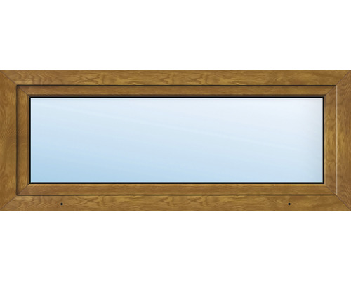 Fenêtre de cave ARON Basic plastique golden oak 600x400 mm tirant gauche