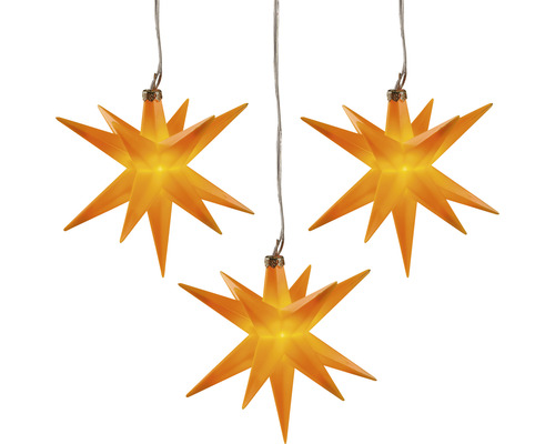 Dekorative Lichterkette mit drei leuchtenden Sternen für festliche Beleuchtung