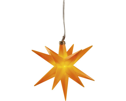 Oranger Weihnachtsstern mit Beleuchtung