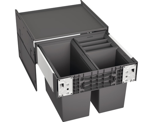 BLANCO Einbaumülleimer SELECT II 50/3 Fassungsvermögen 2x 8 l und 1x 19 l 526202 Blanco Abfallsammler mit zwei Behältern zur Mülltrennung.