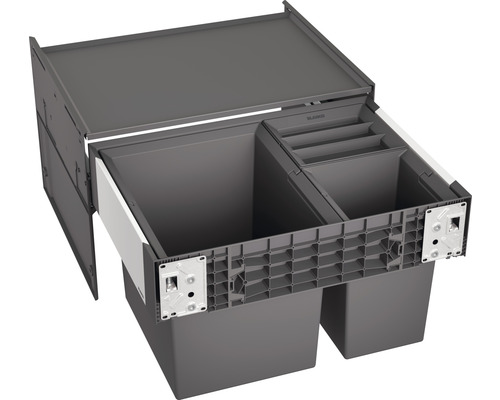 BLANCO Einbaumülleimer SELECT II 60/3 Fassungsvermögen 1x 30 l und 2x 8 l 526205 Abfalltrennsystem für Unterschränke mit zwei Behältern und Facheinteilung