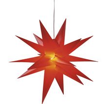 Roter Papierstern als Weihnachtsstern, Hängeleuchte
