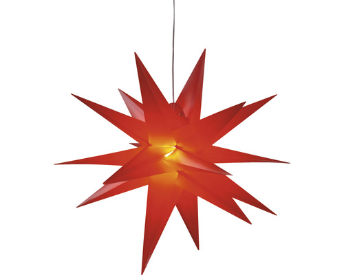 Roter Papierstern als Weihnachtsstern, Hängeleuchte