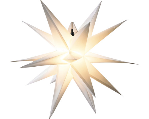 LED-Kunststoffstern Ø 60 cm LED weiß Lichtfarbe warmweißinkl. Timer Weihnachtsstern zur Dekoration