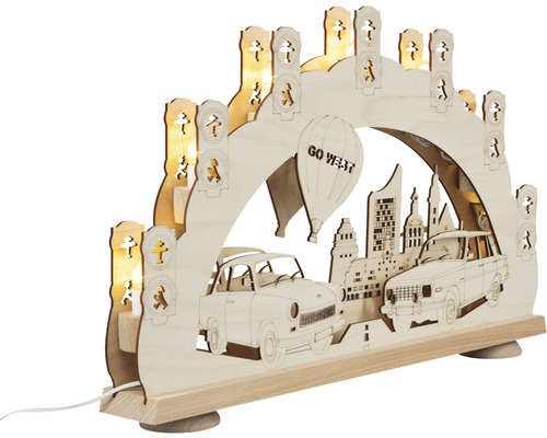 Dekorative Lichterbogen mit Trabant und Wartburg Motiv