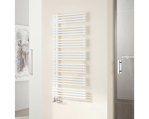 Radiateur design Kermi Diveo 1700 x 600 mm blanc raccordement unilatéral en bas à gauche DVN1A1700602LXK