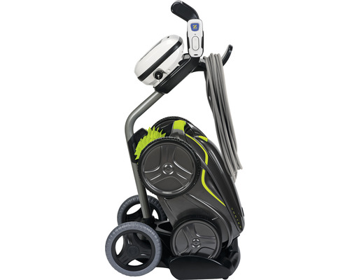 Nettoyeur de piscine avec chariot pour faciliter le stockage et le transport