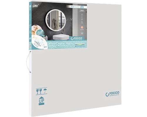 Verpackung eines FOCOO Badezimmerspiegels mit LED-Beleuchtung