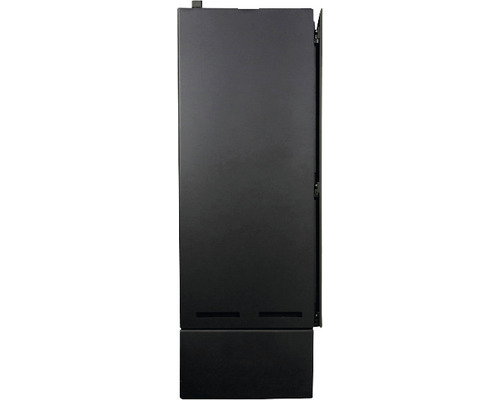 Poêle à granulés noir vu de côté