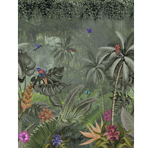 Illustration d''une jungle avec des plantes et animaux tropicaux