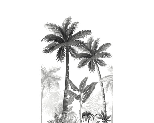 Papier peint panoramique intissé 47204 Smart Art Easy palmiers gris blanc 3 pces 159 x 270 cm