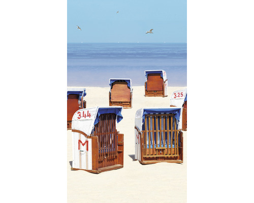 Papier peint panoramique intissé 47218 Smart Art Easy corbeilles de plage 3 pces 159 x 270 cm