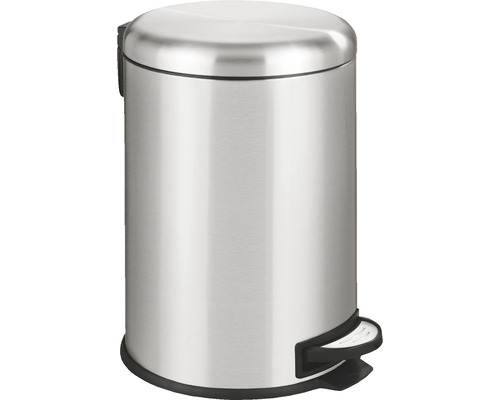 Poubelle à pédale Wenko Leman Easy Close 20 l gris brillant Poubelle à pédale en acier inoxydable