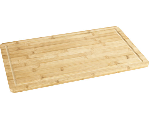 Plaque de protection pour cuisinière Wenko 1 52 x 30 cm bambou Planche à découper en bambou avec rigole à jus