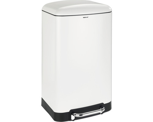 Poubelle à pédale Wenko Easy Close 30 l blanc-métallique Poubelle à pédale Wesco en métal