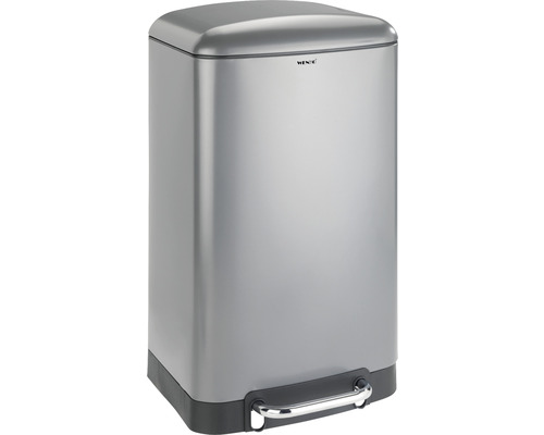 Poubelle à pédale Wenko Studio Easy Close 30 l gris mat Poubelle à pédale Wenko en métal