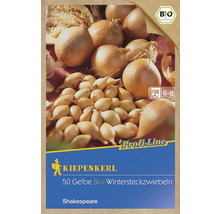Verpackung gelbe Bio-Wintersteckzwiebeln der Marke Kiepenkerl, Sorte Shakespeare