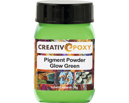 CreativEpoxy Pigment Pulver für Gießharz Glow grün 30g Kreativ Epoxid Pigmentpulver Glow Green in Dose