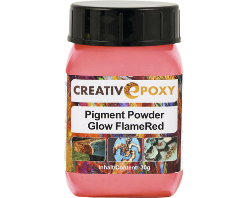 CreativEpoxy Pigment Pulver für Gießharz FlameRed rot 30 g Pigmentpulver Glow FlameRed von Creativo Epoxy, 30 Gramm