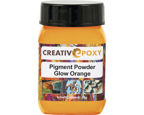 CreativEpoxy Pigment Pulver für Gießharz Glow orange 30g Kreativ Epoxid Pigmentpulver Leuchtend Orange, 30 Gramm