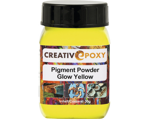 CreativEpoxy Pigment Pulver für Gießharz Glow gelb 30 g Kreativ Epoxid Pigmentpulver Leuchtgelb, 30 Gramm
