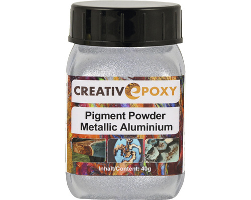 CreativEpoxy Pigment Pulver für Gießharz aluminium 40 g Kreativ Epoxid Pigmentpulver Metallisches Aluminium, 40 Gramm