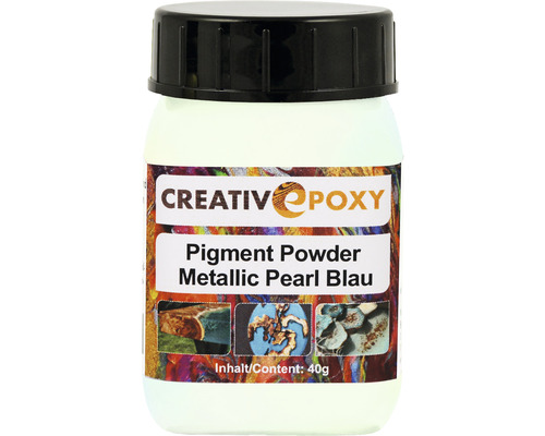 CreativEpoxy Pigment Pulver für Gießharz Pearl blau 40 g Kreativ Epoxid Pigmentpulver Metallic Perlblau in einer 40 Gramm Dose