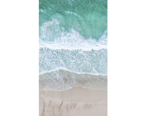 Papier peint panoramique intissé 32547 Dune plage et mer 3 pcs. 159 x 270 cm Vue aérienne de vagues s''écrasant sur une plage de sable