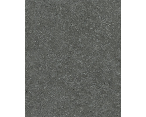 Papier peint intissé 32818 Vintage Deluxe aspect crépi anthracite Papier peint gris aspect crépi gratté