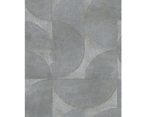 Papier peint intissé 32820 Vintage Deluxe cercles gris Papier peint avec motif géométrique en demi-cercle
