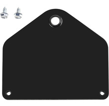 Schwarze Montageplatte mit Schrauben
